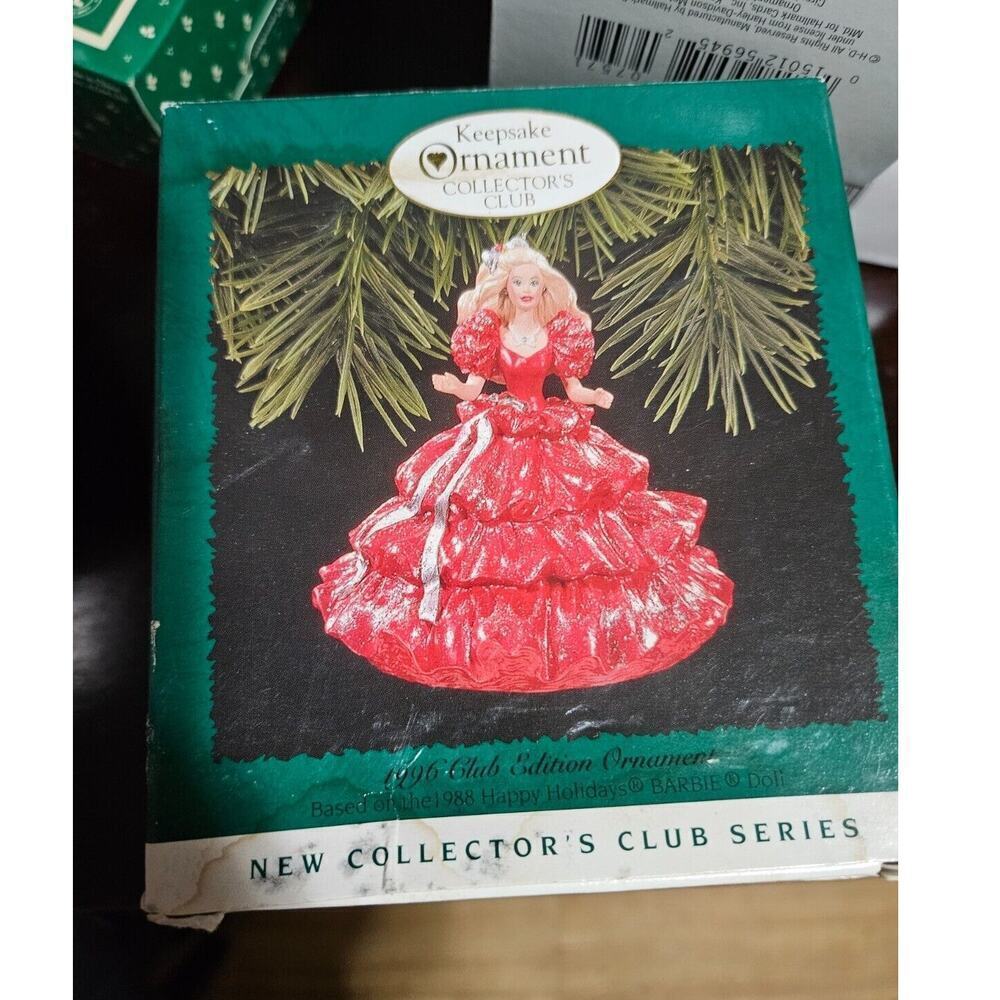 1988 Happy Holidays Barbie Doll Hallmark Keepsake Ornament Collector Club Series